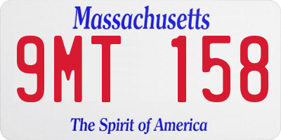 MA license plate 9MT158