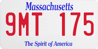 MA license plate 9MT175