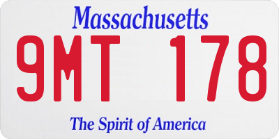 MA license plate 9MT178
