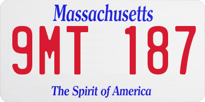 MA license plate 9MT187