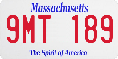 MA license plate 9MT189