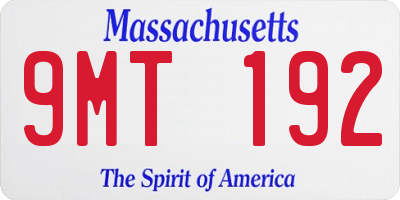 MA license plate 9MT192
