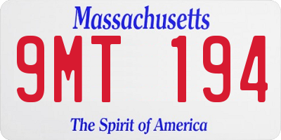 MA license plate 9MT194