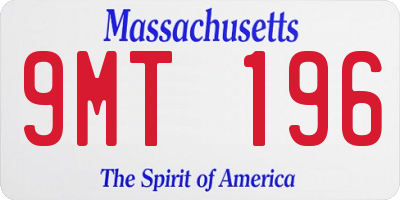 MA license plate 9MT196