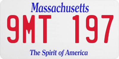 MA license plate 9MT197
