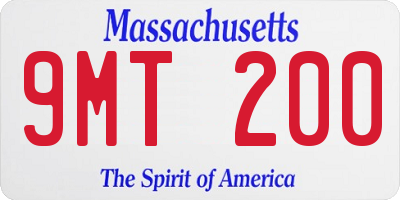 MA license plate 9MT200