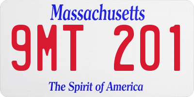 MA license plate 9MT201