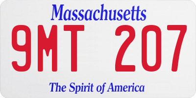 MA license plate 9MT207