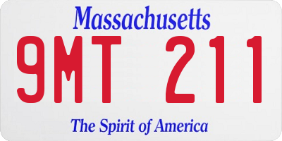 MA license plate 9MT211