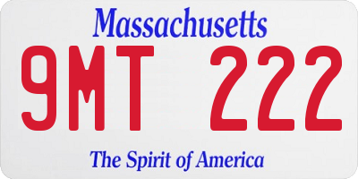 MA license plate 9MT222