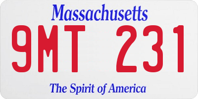 MA license plate 9MT231