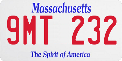 MA license plate 9MT232