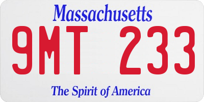 MA license plate 9MT233