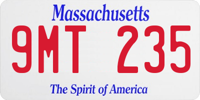 MA license plate 9MT235