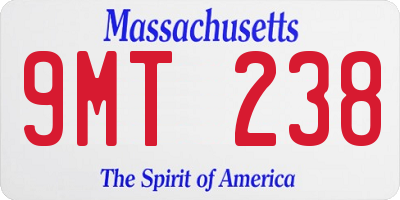 MA license plate 9MT238