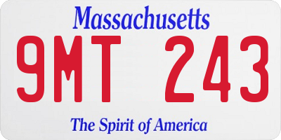 MA license plate 9MT243