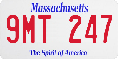 MA license plate 9MT247