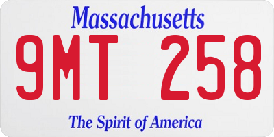 MA license plate 9MT258