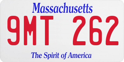 MA license plate 9MT262