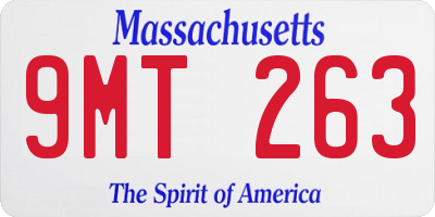 MA license plate 9MT263