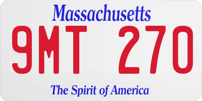 MA license plate 9MT270