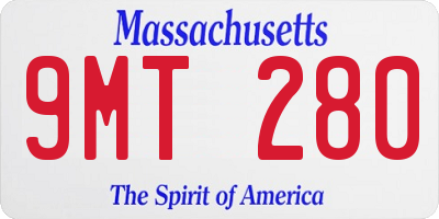MA license plate 9MT280