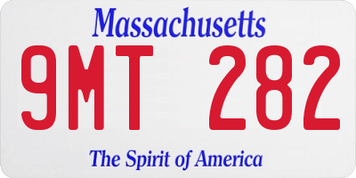 MA license plate 9MT282