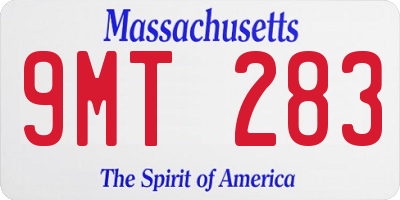 MA license plate 9MT283