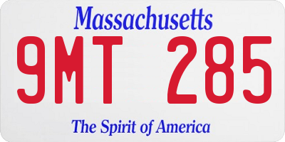 MA license plate 9MT285