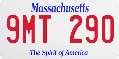 MA license plate 9MT290