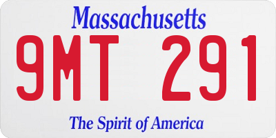 MA license plate 9MT291