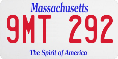 MA license plate 9MT292