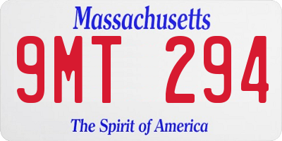 MA license plate 9MT294