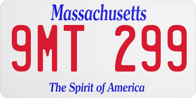 MA license plate 9MT299