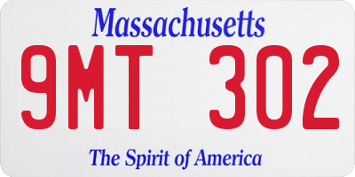 MA license plate 9MT302