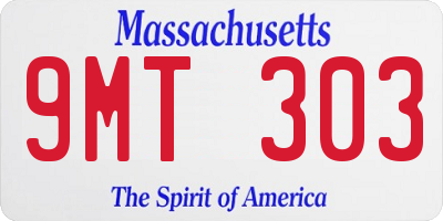 MA license plate 9MT303