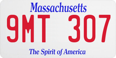 MA license plate 9MT307