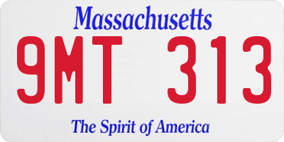 MA license plate 9MT313