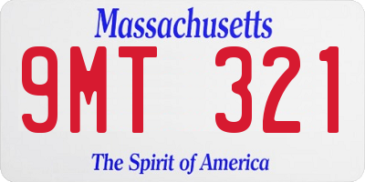 MA license plate 9MT321