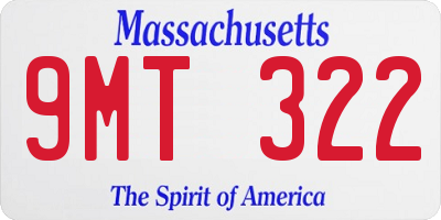 MA license plate 9MT322
