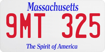 MA license plate 9MT325
