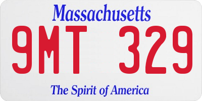 MA license plate 9MT329