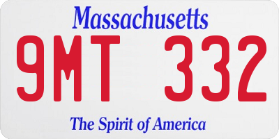 MA license plate 9MT332
