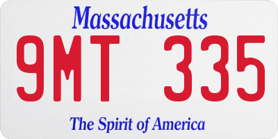 MA license plate 9MT335