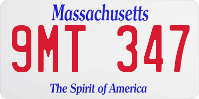 MA license plate 9MT347