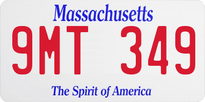 MA license plate 9MT349