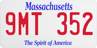 MA license plate 9MT352