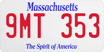 MA license plate 9MT353