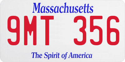 MA license plate 9MT356