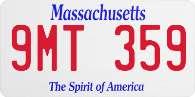 MA license plate 9MT359